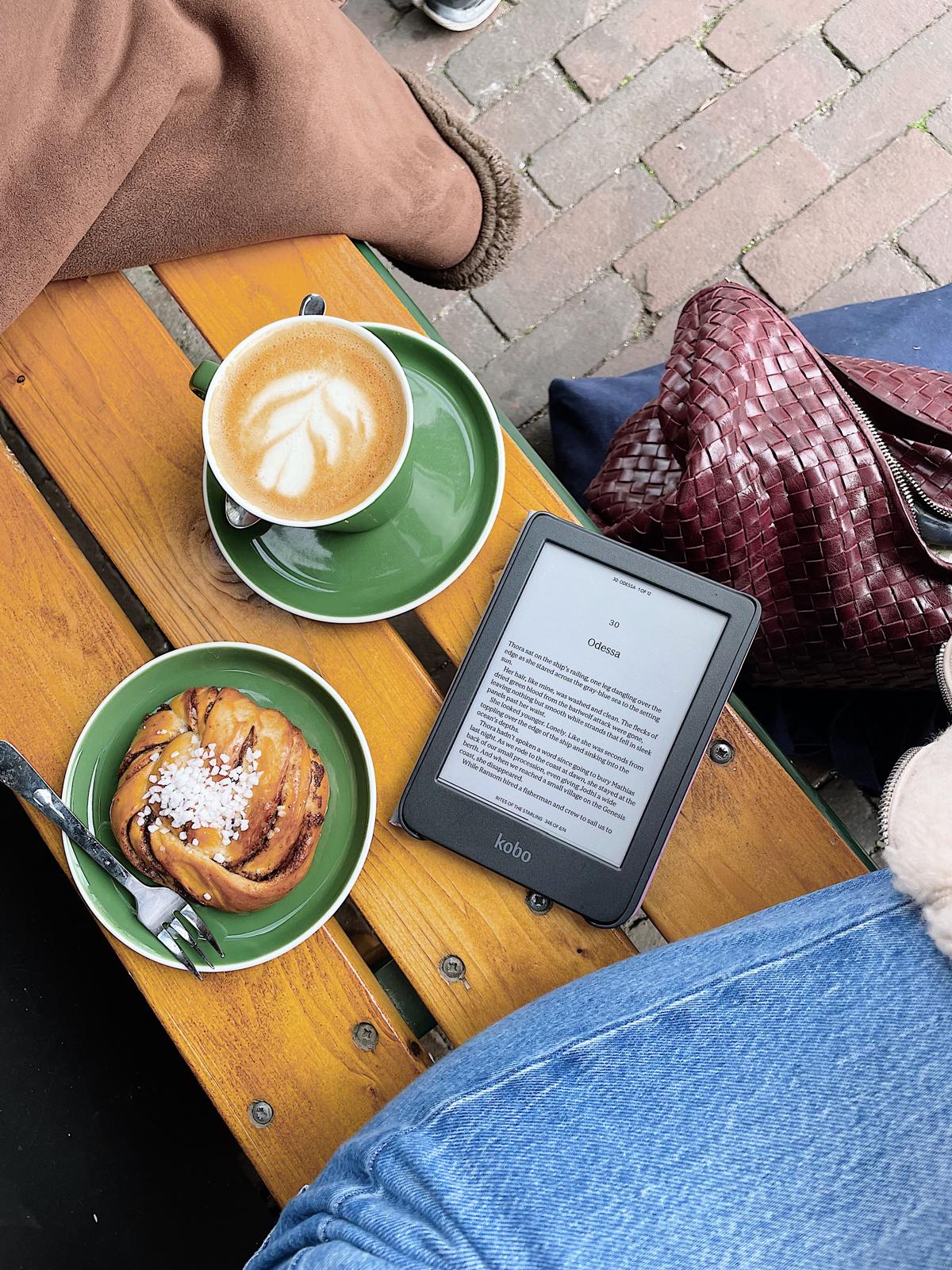 Coffee and reading — the Emily Indigo Books life